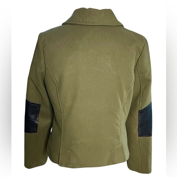 Rampage Asymmetrical Moto Jacket Size M Olive Green New with Tags - Picture 3 of 8
